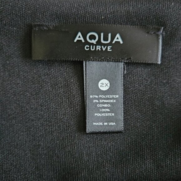 Aqua Curve Dress 2X Floral Smoked Waist LS Midi Ruffle Hem Lined V Neck USA Made - Picture 9 of 16